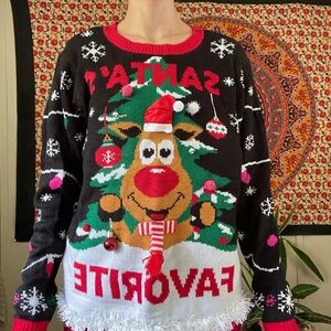 Women’s Large No Boundaries Festive Crew Neck Sweater